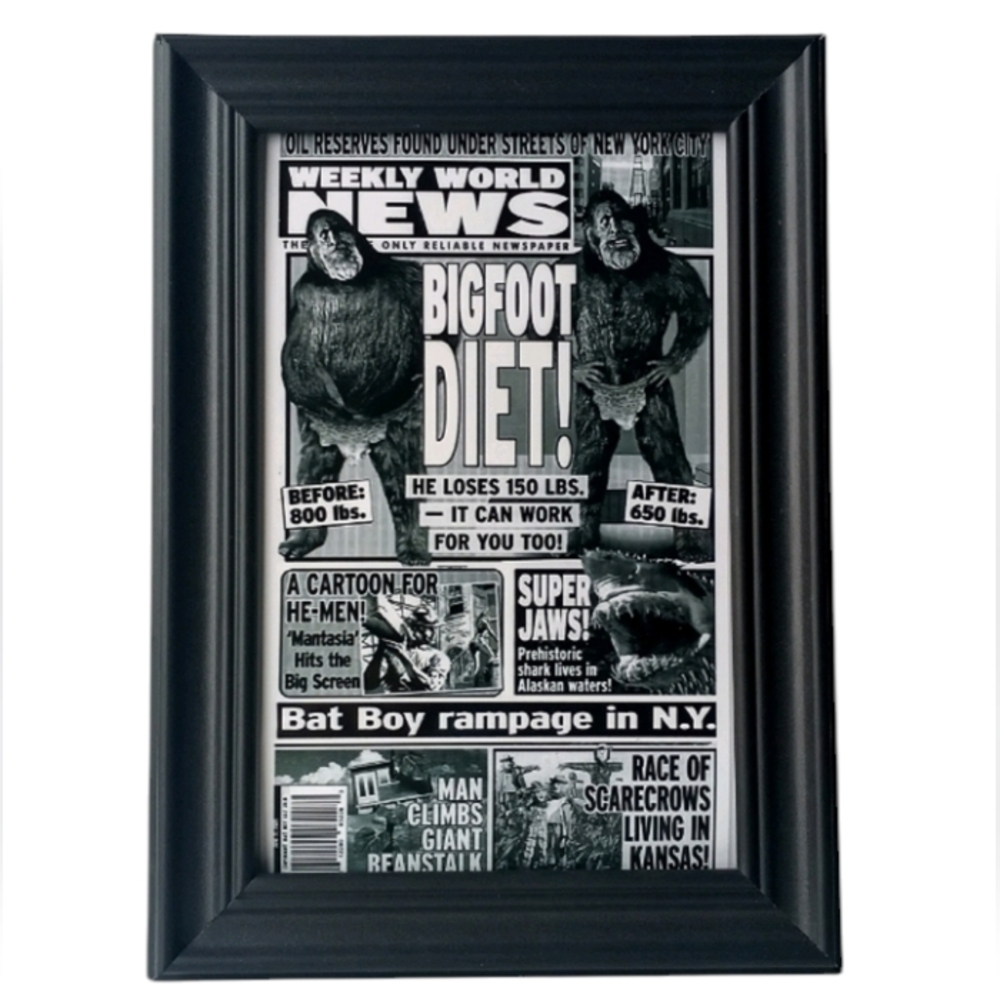 Vintage Bigfoot 90s Weekly World Paranormal Oddity Frame Photo Print Unusual
